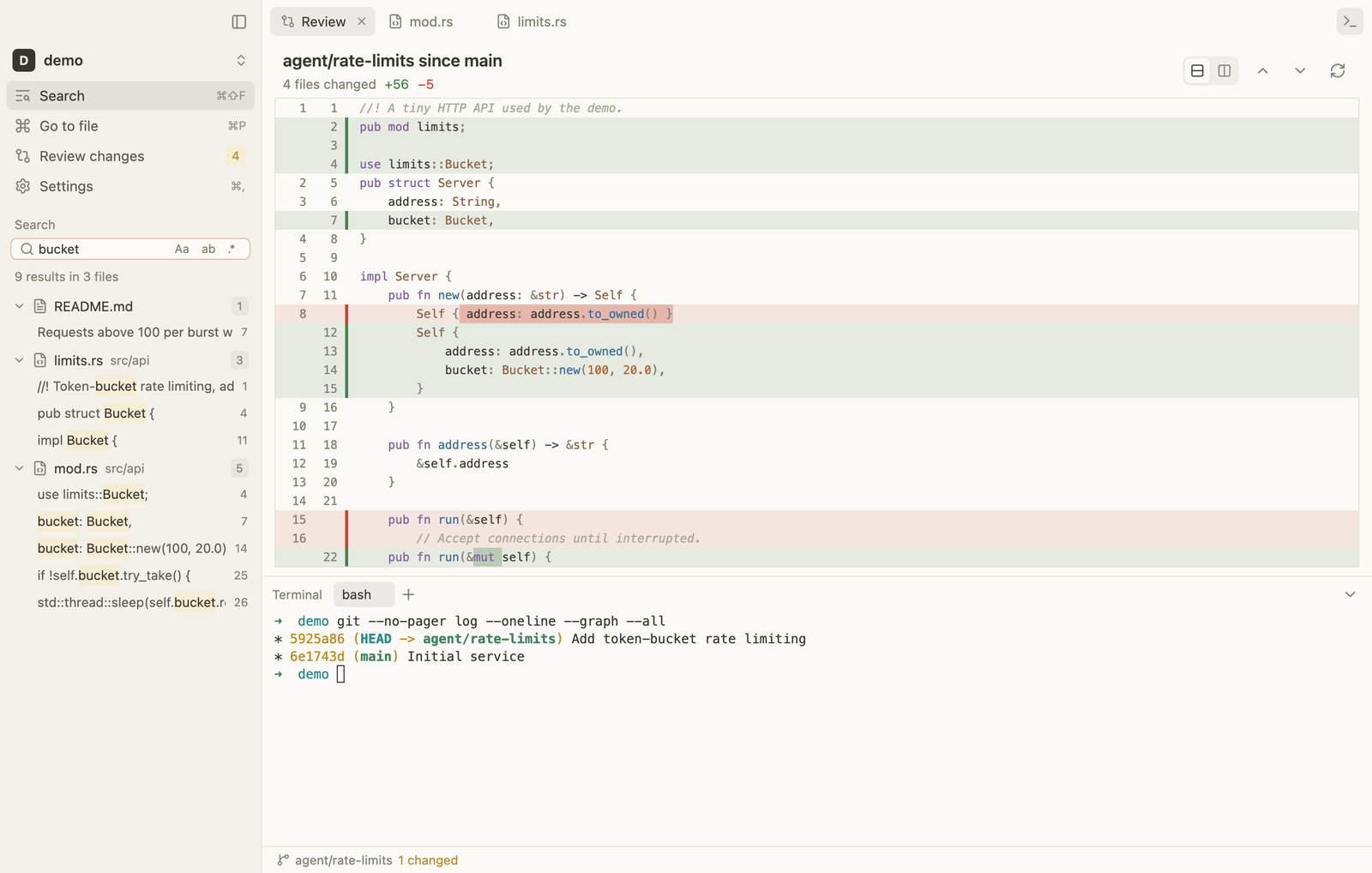 Project search in the Paper theme